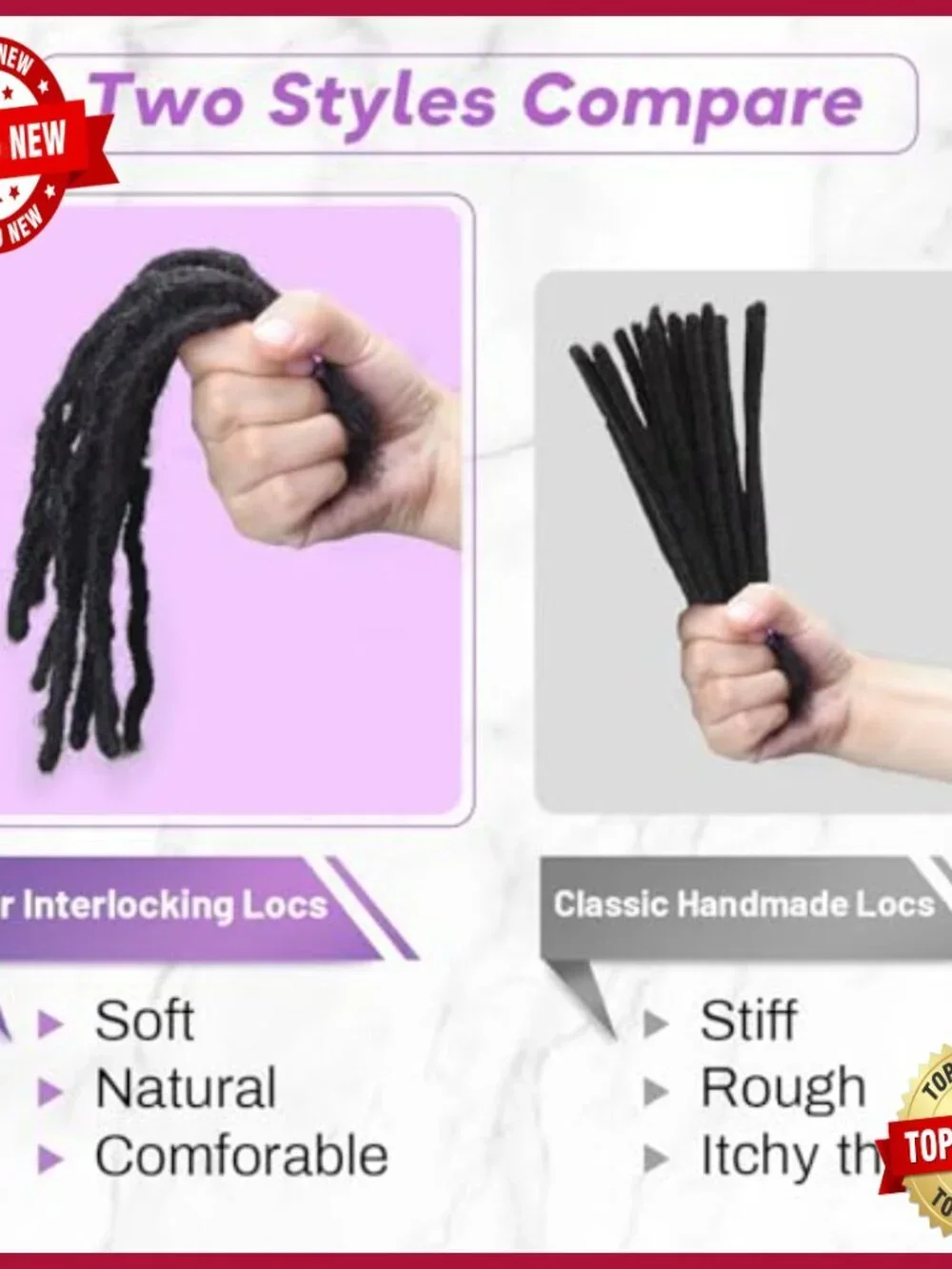 10 Inch Human Hair Dreadlock Extensions, 40 Strands, 0.6cm Width